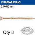 R-TS CHIPBOARD HD SCREW 5.0X80MM X9 PER BAG